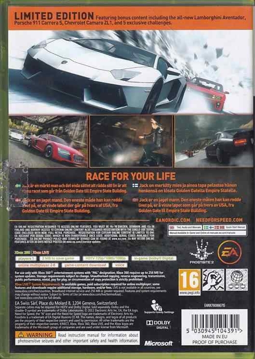 Need for Speed the Run Limited Edition - XBOX 360 (B Grade) (Genbrug)